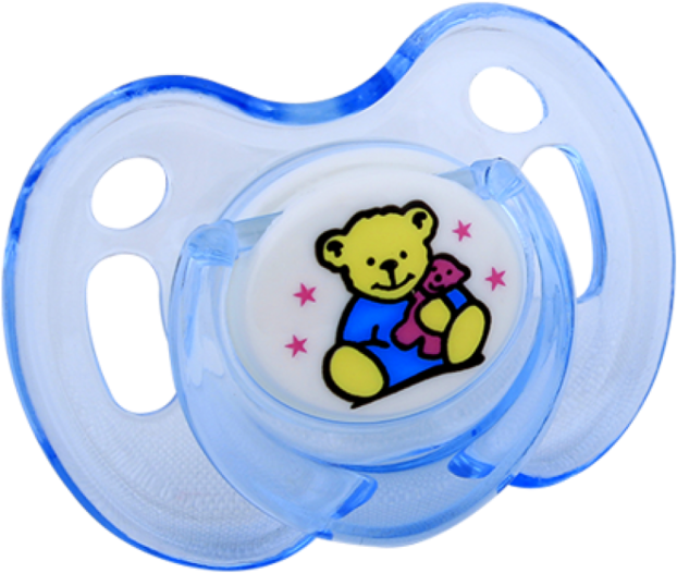 A blue pacifier